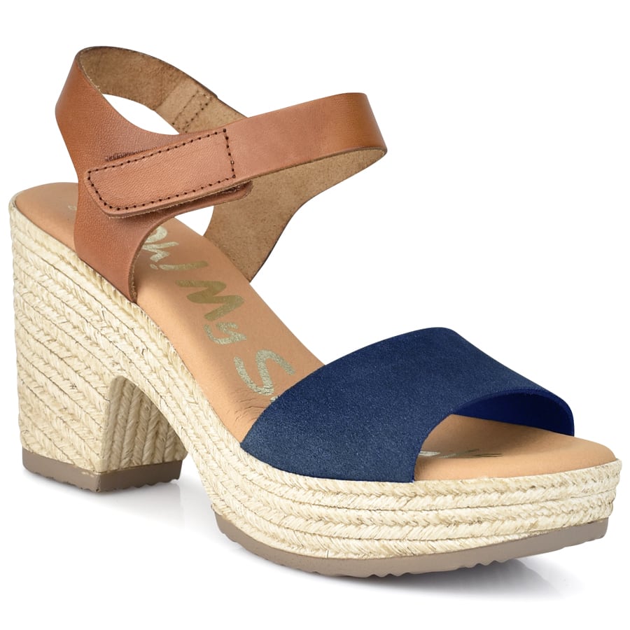 Δερμάτινο μπλε πέδιλο Oh my Sandals 4606