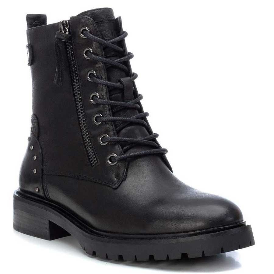 Δερμάτινο μαύρο biker boot Carmela 67412