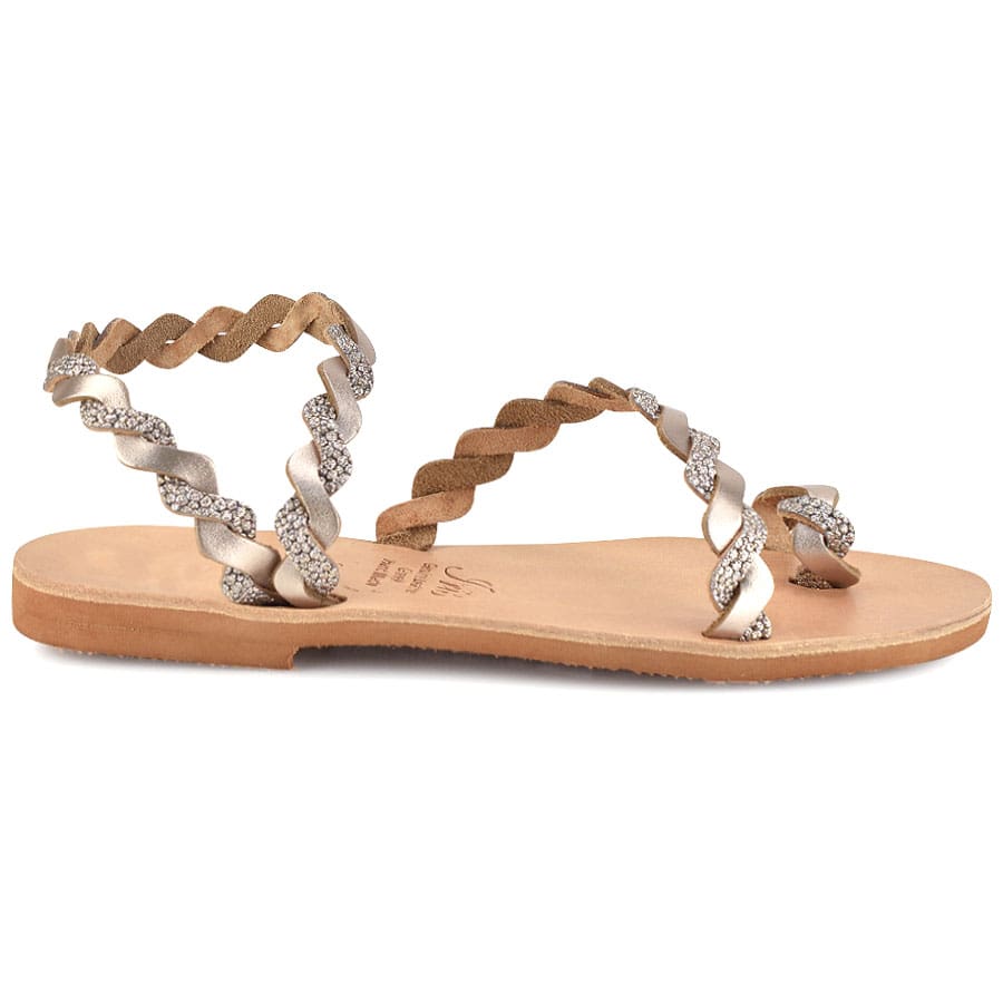 Δερμάτινο σανδάλι με ασημί glitter Iris Sandals IR9/13