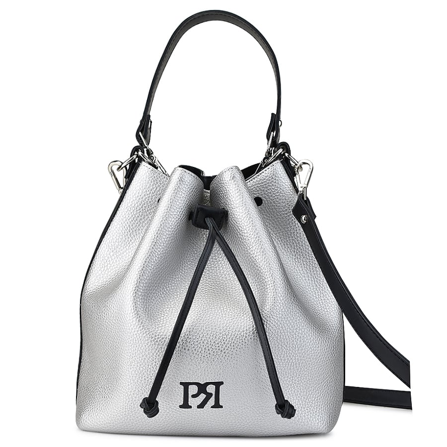 Ασημί τσάντα πουγκί Pierro Accessories 90400