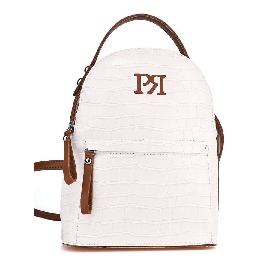 Λευκό κροκό σακίδιο πλάτης Pierro Accessories 90551