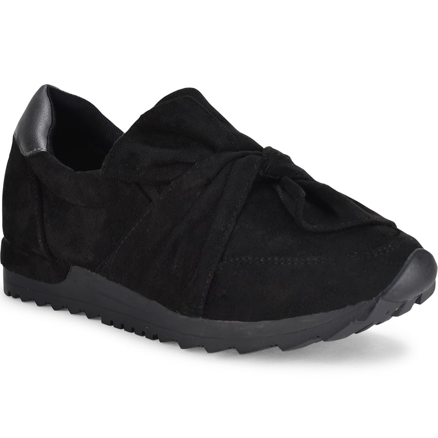 Μαύρο σουεντ sneakers Lets Walk JN44-03