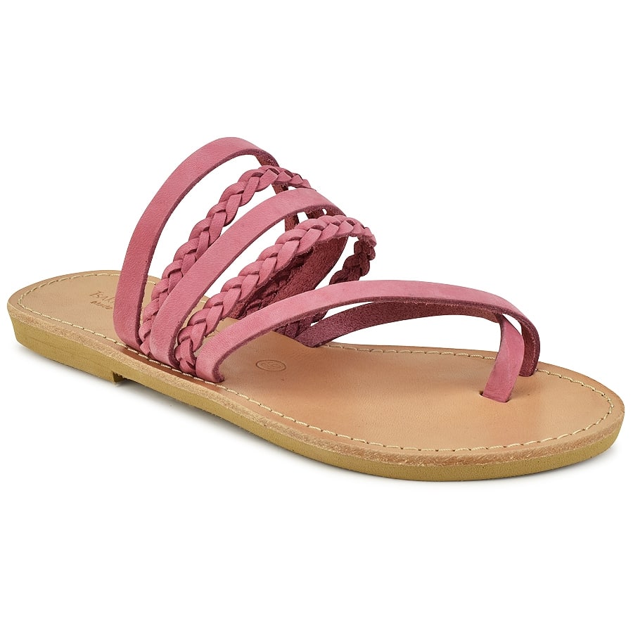 Δερμάτινη ροζ σαγιονάρα Tsakiris Sandals TS1025