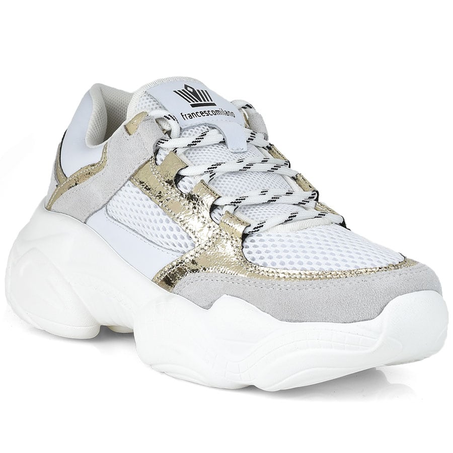 Δερμάτινο λευκό sneaker Francescomilano V44